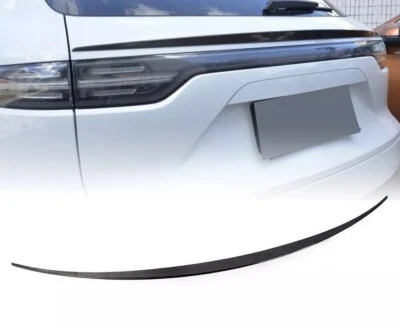 REAL CARBON Rear Trunk Middle Spoiler Wing Lip For Porsche Cayenne SUV 2018-2023 - Image 1 of 4