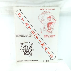 1985 Texas High School Football State Championship Program Yates Johnny Bailey - Picture 1 of 4