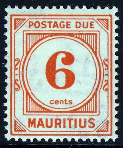 MAURITIUS 1933-54 Postage Due 6 Cents Scarlet Wmk Mult Script CA SG D3 MINT - Picture 1 of 2