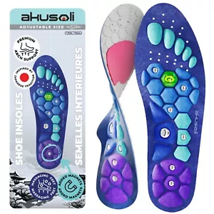 AKUSOLI Magnetic Shoe Insoles. Arch Support Inserts for Pain, Plantar Fasciitis - Picture 1 of 9
