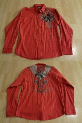 Camisa para niños jóvenes MZ USA L (12/14) L/S Bling roja negra plateada Foto 1 de 2