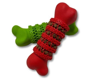 Dogbed4less paquete de 2 juguetes para huesos de perro de 6,5”, dispensador de golosinas con limpieza de dientes - Imagen 1 de 6