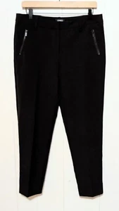 Jones New York Pants Womens 8 Black Mid Rise Trousers Zip Pockets Straight Ankle - Picture 1 of 8