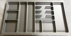Besteckeinsatz Besteckkasten Schubladeneinsatz 60,90er Schubl. anthrazit - Bild 1 von 3