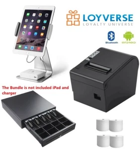 Android Tablet POS Systems Loyverse Bundles inc BT Printer Tablet Stand and Till - Picture 1 of 5
