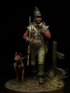 British soldier with mongrel 75mm Painted Toy Soldier | Museum - Picture 1 of 9