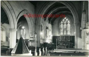 REAL PHOTO POSTCARD OF HOLY TRINITY CHURCH INTERIOR, CHURCHOVER, WARWICKSHIRE. - Foto 1 di 2