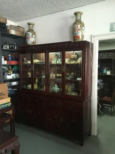 Vintage Rosewood Storage Cabinet / Sideboard with Fully Functional Light Bar - Picture 1 of 12