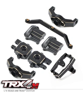 BRASS Caster Blocks Steering Track Kunckle Axle Cover FOR TRAXXAS RC 1/18 TRX-4M - Picture 1 of 15