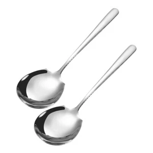 2 Pcs Serving Spoon Party Spoons Food Stainless Steel Utensils Student Buffet - Picture 1 of 12