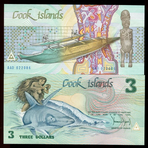 Cook Islands 1987 ND $3 | Naughty Note | Unc | Pick 3.a | Free Shipping | OCGK Cover