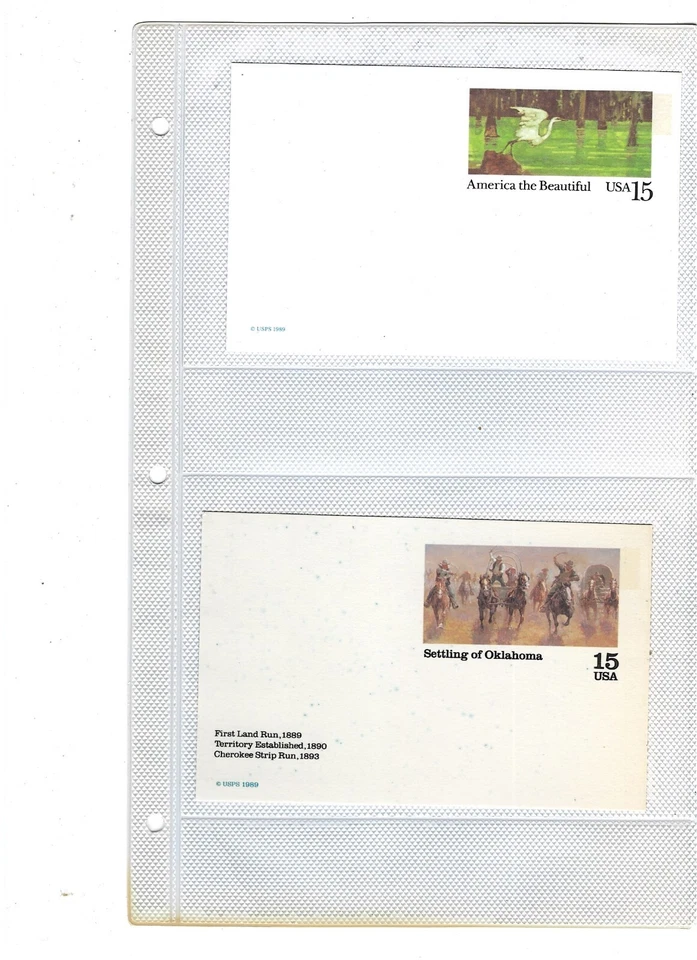 US: 2 postal cards NEW/used MNH 122919 - Image 1 of 1