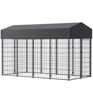 Strong Dog Playpen Huge Cage Pet Exercise Metal Fence Kennel Roof Outdoor Indoor - Picture 1 of 15