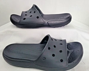 Crocs Unisex Black Inconic Comfort Slip-on Sandals Size Men 10 Women 12 - Picture 1 of 4