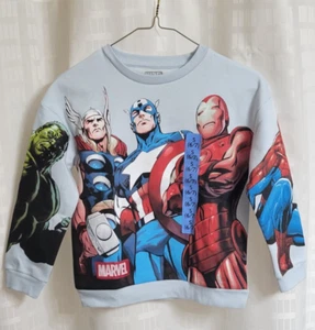 Marvel Jungen babyblau Avengers Sweatshirt mit Rundhalsausschnitt S (6/7) brandneu mit Etikett - Bild 1 von 9