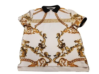 Hudson Ornament Gold/White Collard Dress Shirt Men's XL - Image 1 of 4