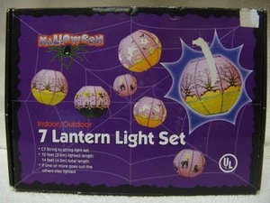 SET 7 LANTERNE HALLOWEEN LUCI C7 NUOVE CON SCATOLA ORIGINALE  - Foto 1 di 1