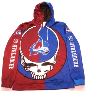 Colorado Avalanche Grateful Dead Hoodie Hockey Sweatshirt, Mens Large - Picture 1 of 2