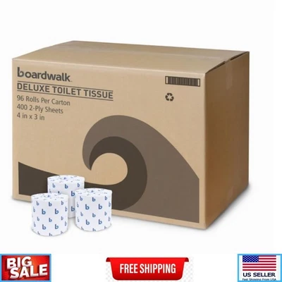 Boardwalk 2-Ply Toilet Tissue, Septic Safe, White, 400 Sheets/Roll, 96 Rolls/Car - Image 1 of 4