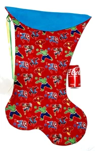 RIESIGER WEIHNACHTSSTRUMPF MARVEL COMICS AVENGERS ROT HANDGEFERTIGT, NEU USA - Bild 1 von 2