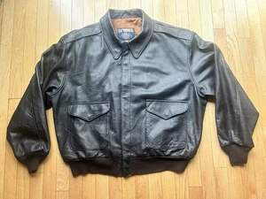 Chaqueta de Bombardero de Vuelo De Colección Cuero de Vaca Negra EE. UU. WINGS Tipo A-2 Ejército Fuerzas Aéreas Talla 54 - Imagen 1 de 7