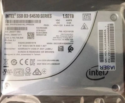 4pcs Intel S4510 1.92TB SSD 6Gb/s 2,5" SATA SSDSC2KB019T8 Solid State Drive - Bild 1 von 2