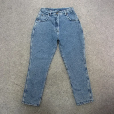 Woolrich Jeans Womens 10 Blue Denim High Rise Fleece Lined Tapered Pants 90s - Image 1 of 4