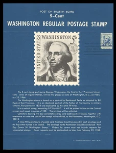 USA STAMP POSTER SP148 Sc.#1283 5c GEORGE WASHINGTON - FOLDED - Picture 1 of 2
