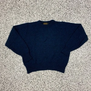 Vintage Eddie Bauer Wollpullover Herren Größe XL Blau Rundhals Zopfmuster - Bild 1 von 4