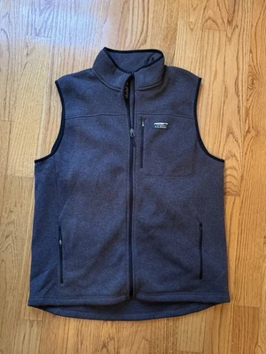 LL Bean Men's XL Tall Sweater Fleece Vest Navy Gray Full Zip Pockets - Image 1 of 4