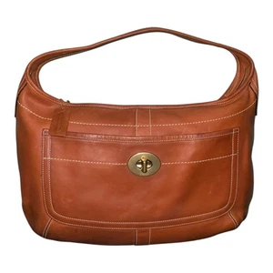 BORSA A TRACOLLA COACH VINTAGE ERGO XL WHISKY VACHETTA PELLE HOBO TOTE BAG - Foto 1 di 17