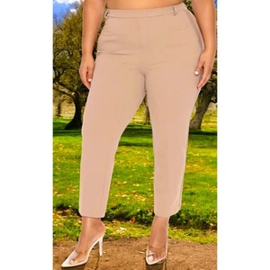 Pants Women 2X Taupe Colored Plus Size Trousers - Picture 1 of 6