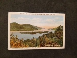 Scaffale Roccia Mt. Narrows, Lake George, NY cartolina d'epoca lino - macchie - Foto 1 di 5