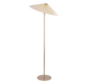 Plissee Schirm groß gold Stehlampe - Bild 1 von 3