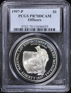1997-P $1 Proof Law Enforcement Officers Commem Silver Dollar PCGS PR 70 DCAM - Picture 1 of 4