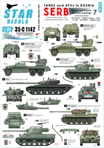 Star Decals 1/35 Tanks and AFV in Bosnia #7: Serbian M84 Hellcat decal 35C1142 x - Picture 1 of 2