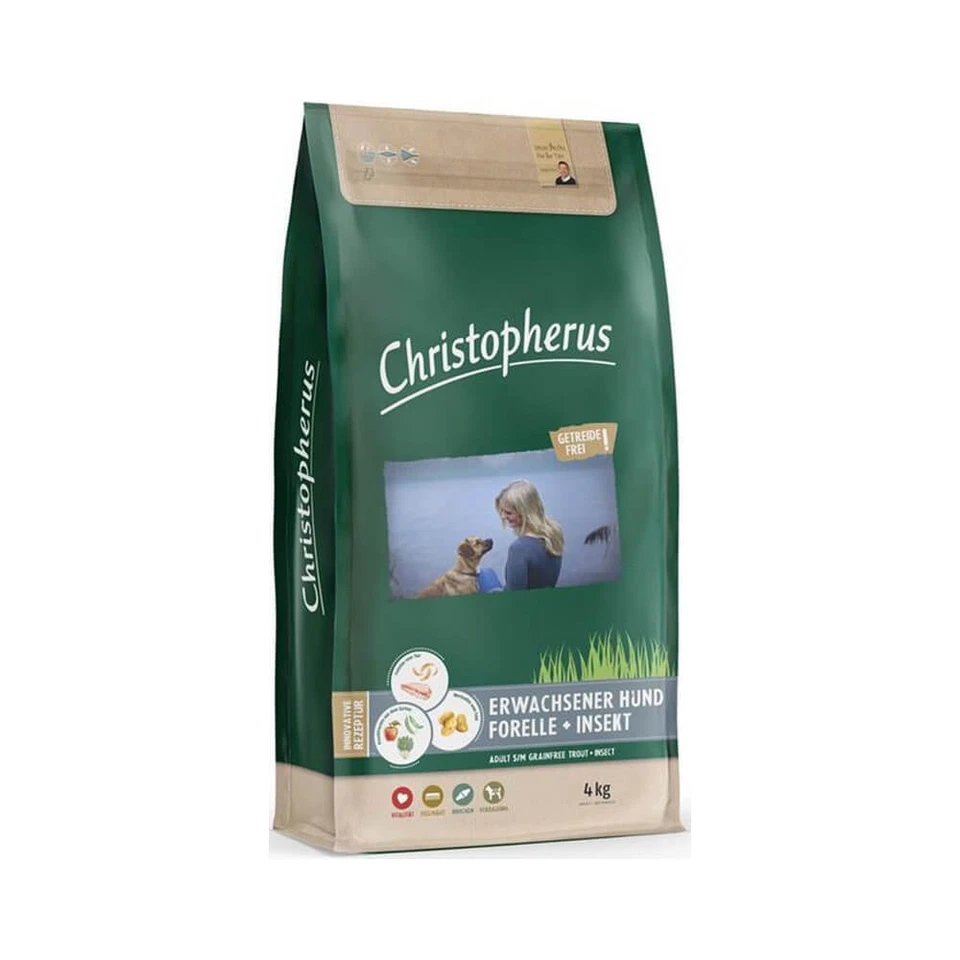 Christopherus Hunde Trockenfutter Alleinfutter Forelle + Insekt, glutenfrei 4kg - Bild 1 von 1