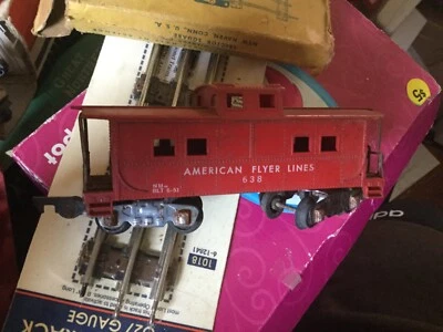 Vintage Post War American Flyer 638 Caboose Red S Scale - Image 1 of 3