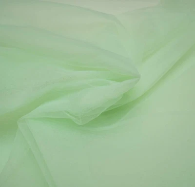Light Green Net Fabric Plain Net 44/45" Width, for dresses , Craft, 1 YARD - Image 1 of 3