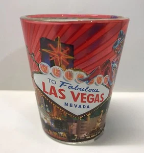Letrero Welcome Las Vegas Hoteles Casino Shot Glass Martini Rojo High Roller MGM  - Imagen 1 de 2