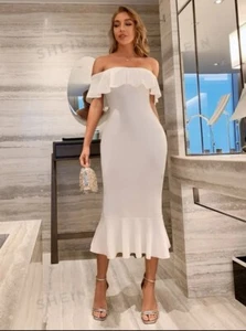Vestido SHEIN Sxy Blanco Rubor XS - Imagen 1 de 4