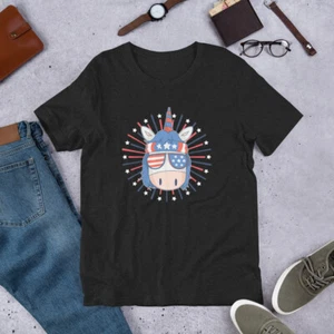 Patriotic Unicorn American Flag Sunglasses 4th of July Men/Women t-shirt - Picture 1 of 14