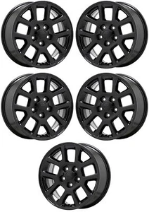 18" Jeep Gladiator Wrangler Gloss Black wheels Factory OEM set 5 9241 EXCHANGE - Picture 1 of 8