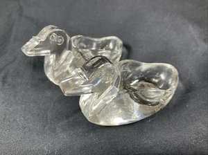 2 Antique Baccarat Cut Crystal Glass Salt Pepper Goose Bird Duck Vintage Cellars - Picture 1 of 13
