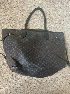 Louis Vuitton Neverfull Mm Weekender Brown Monogram Mini Lin Canvas Leather - Picture 1 of 12