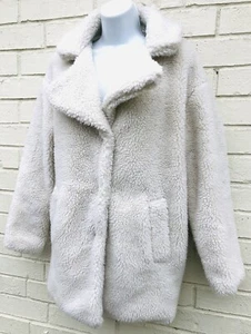 Jason Maxwell Casual Punk Ivory White Sherpa Coat Oversized Small - Picture 1 of 8