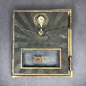 Antique U.S. Post Office Mail Box Door #235 Flying Eagle Dial Needs Repair - Picture 1 of 3