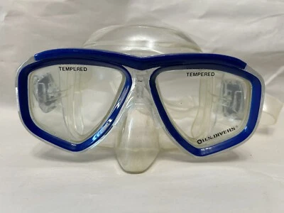 EE. UU. Buzos Natación Buceo Snorkel Máscara Lente Templada Azul Foto 1 de 4