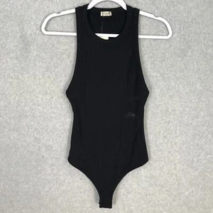 Free People Bodysuit Womens XS Black Brexley Intimately Ribbed Tank Basic Goth  - Picture 1 of 9