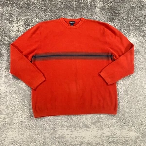 Vintage Cherokee Sweatshirt Mens 2XL XXL Orange Striped Earth Tone Crew Neck 90s - Picture 1 of 13